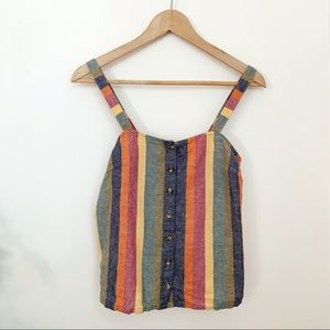 Madewell | Rainbow Stripe Button-Front Tank